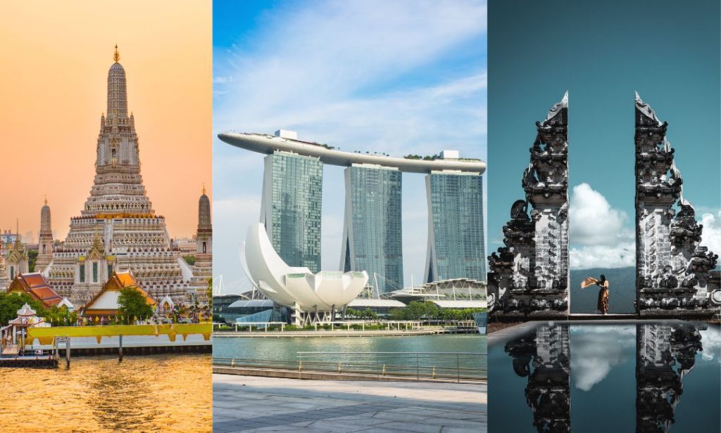 Bangkok, Singapore, Bali